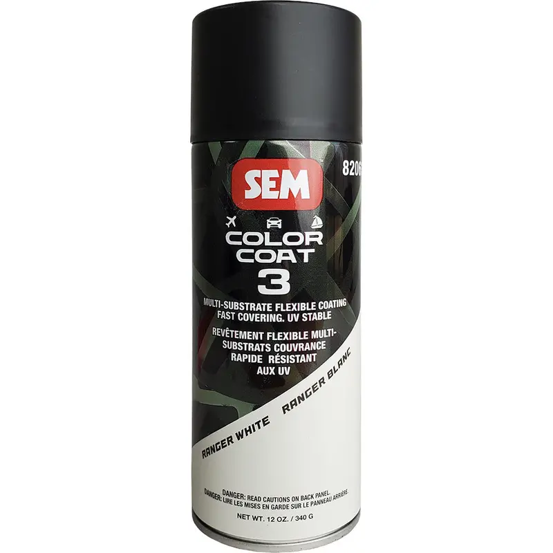 Sem Color Coat 3 Spray Paint – Ranger Pure White Finish, 12 Oz 1