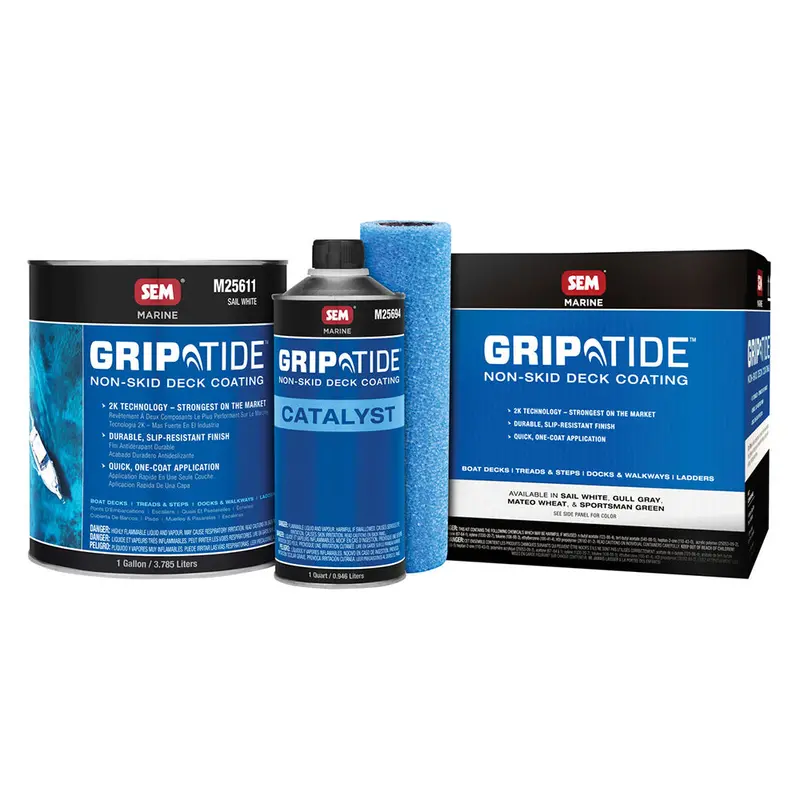 Sem Griptide Non-Skid Deck Coating Kit – Sail White Finish 1