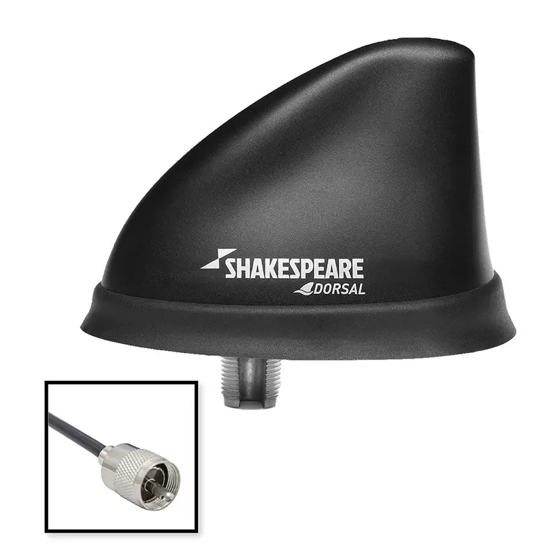 Shakespeare Dorsal Low-Profile Vhf Antenna – Black Housing, 26' Rgb Cable, Pl-259 Termination (5912-Ds-Vhf) 1