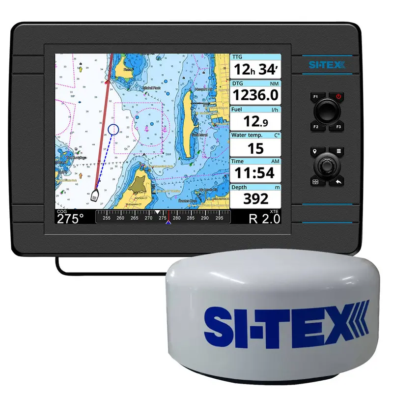 Si-Tex Navpro 1200F Chartplotter With Integrated Mds-15 Wifi Radar – 20" High-Resolution Radome & 15M Cable Navpro1200Fr 1