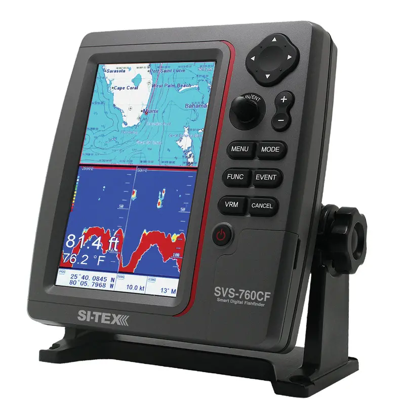 Si-Tex Svs-760Cf+ Dual-Frequency Gps Sonar System – 7-Inch Color Lcd, Built-In & External Gps, C-Map 4D Ready 1