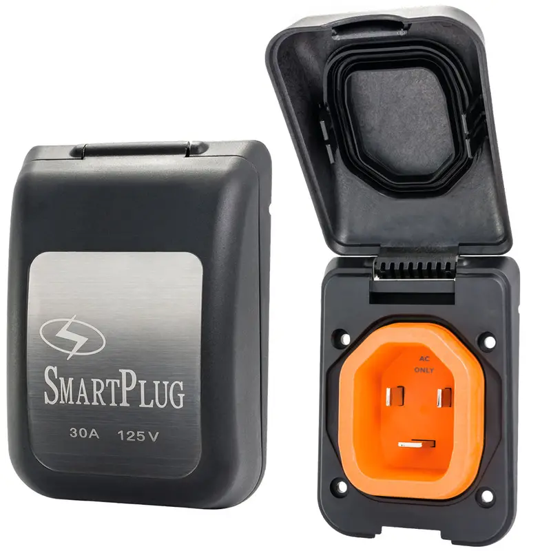 Smartplug 30A Non-Metallic Male Inlet Cover In Black [Bm30Pb] 1