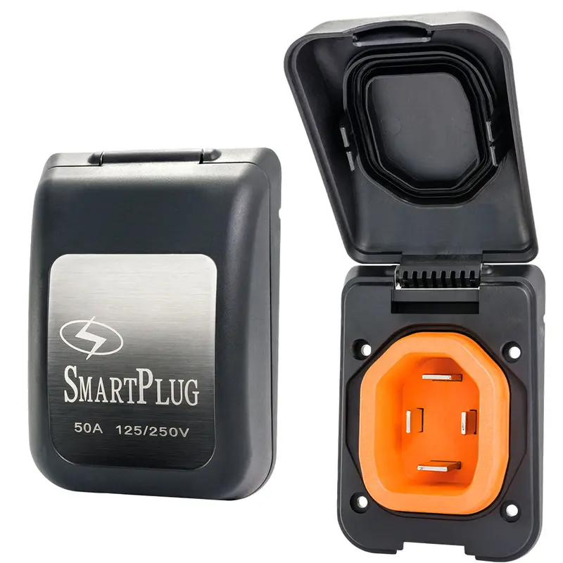 Smartplug 50A Non-Metallic Male Inlet Cover In Black [Bm50Pb] 1