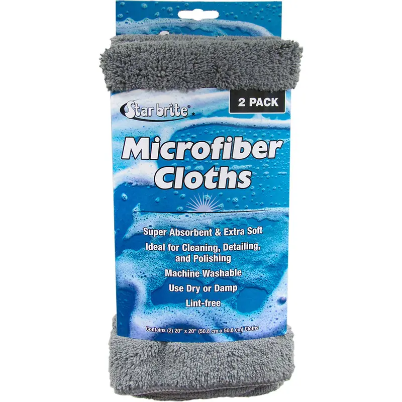 Star Brite 2-Pack Super Absorbent Microfiber Cloths – 20" X 20" Soft Towels 1