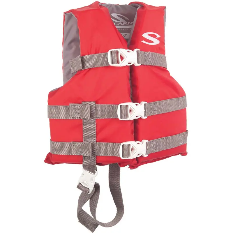 Stearns 2159439 Child Classic Life Jacket — Uscg-Certified, Fits 30–50 Lbs, Vibrant Red Design 1