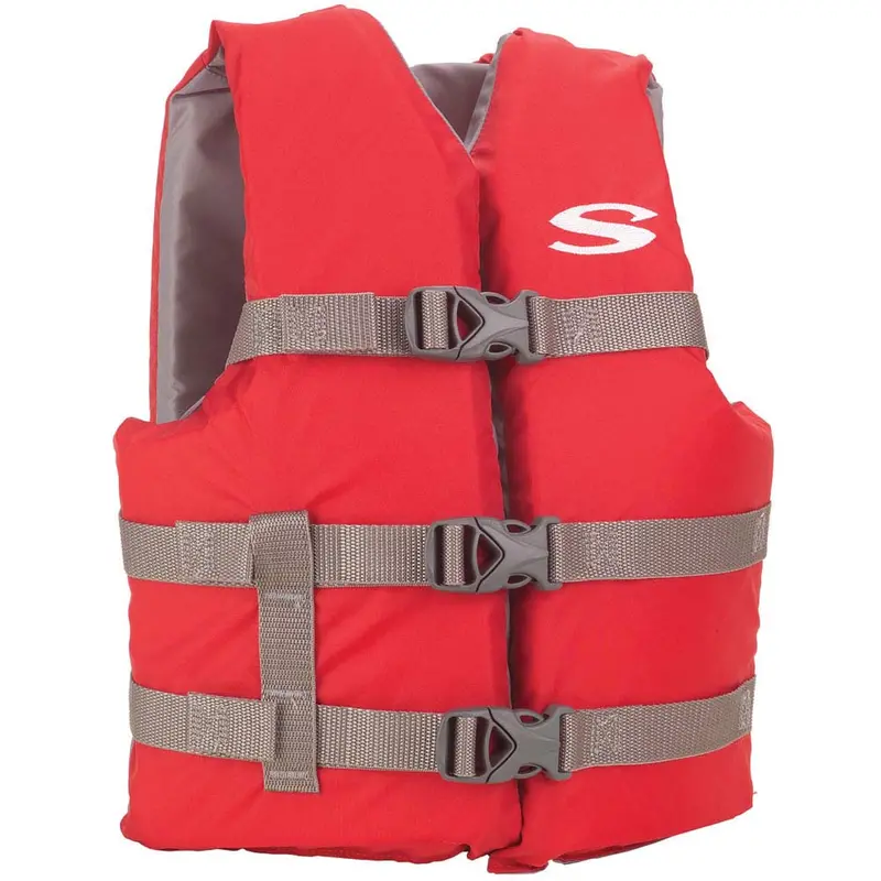 Stearns Youth Classic Foam Life Vest – 50–90 Lb Weight Range, Red/Grey 1