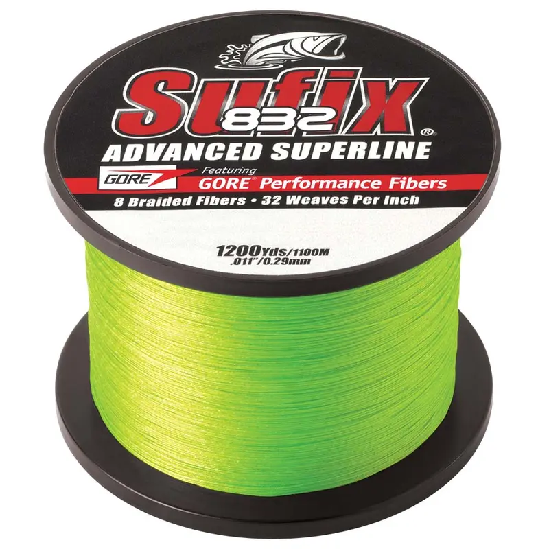 Sufix 832 20-Lb Neon Lime Braided Line – 1200-Yard Spool 1