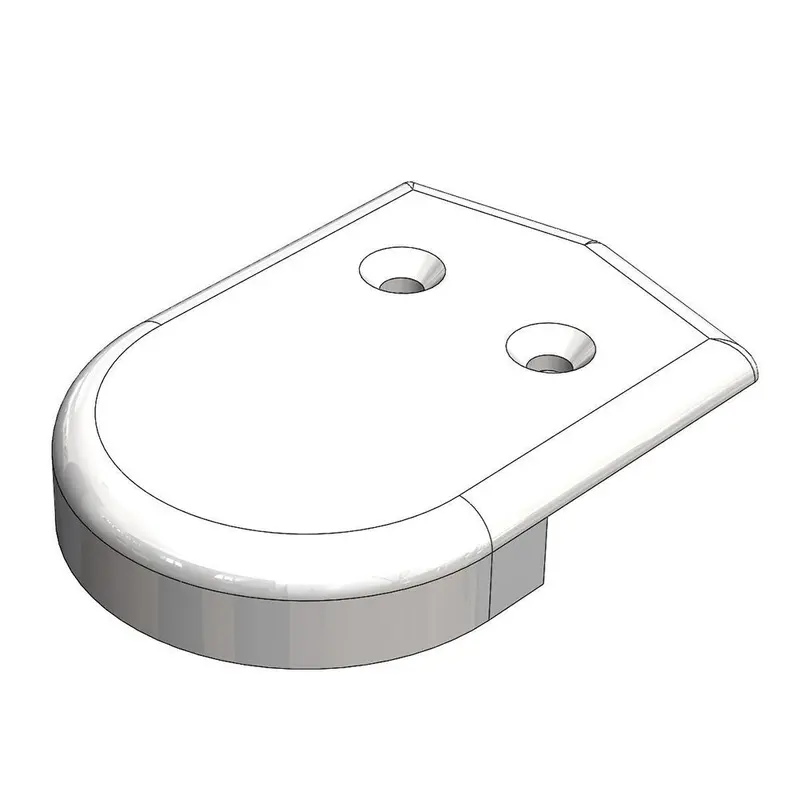 Taco F90-0001Wn Rub Rail End Cap – 2" Diameter, Uv-Stabilized White Marine Trim Cover 1