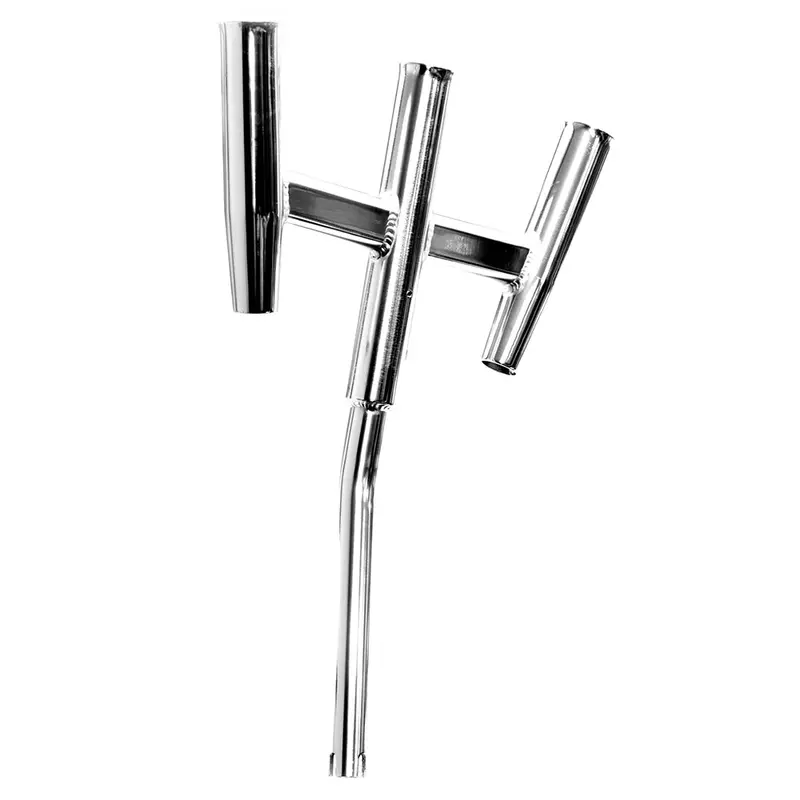 Tigress Triple Aluminum Kite Rod Holder – Polished Finish, Bent Butt (Model 88158) 1