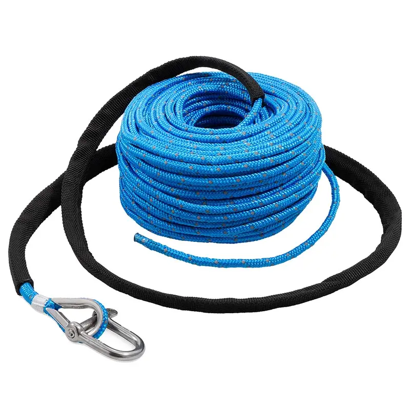 Trac Outdoors 100-Foot 3/16-Inch Anchor Rope With Stainless Steel Shackle 1