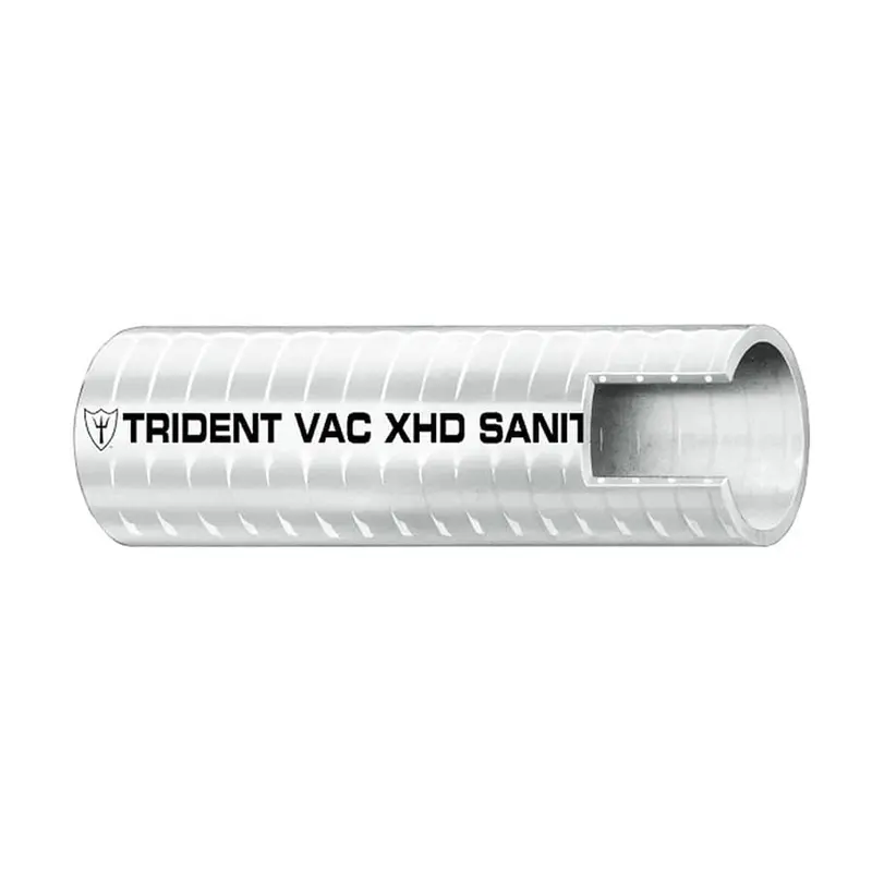 Trident 1" Xhd Vac Sanitation Hose – Rigid White Pvc Helix Construction 1