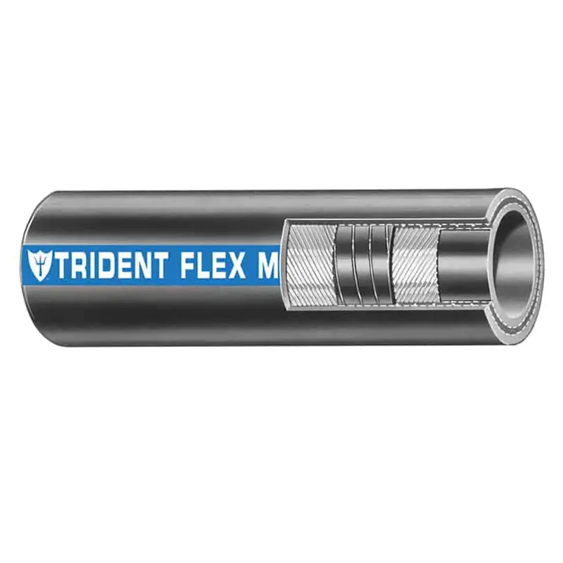 Trident 250-1126 1-1/2" X 50' Flexible Wet Exhaust Water Hose – Black 1
