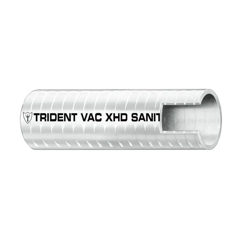 Trident 5/8" × 50' Vac X.H.D. Sanitation Hose – Heavy-Duty Black 1