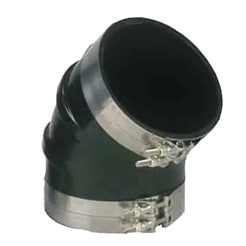 Trident Marine 3.5-Inch Id Epdm Wet Exhaust Elbow – 45° Black Rubber Molded Fitting With 4 Stainless T-Bolt Clamps (Model Trl-3545-S/S) 1