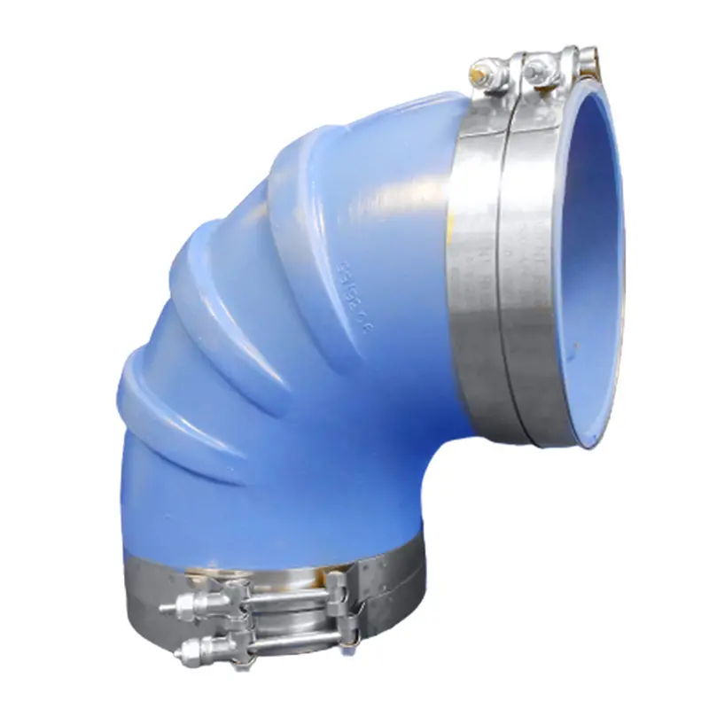 Trident Marine 4-Inch Id Blue Silicone 90° Wet Exhaust Elbow – Pre-Clamped With 4 T-Bolts [290V4000-S/S] 1