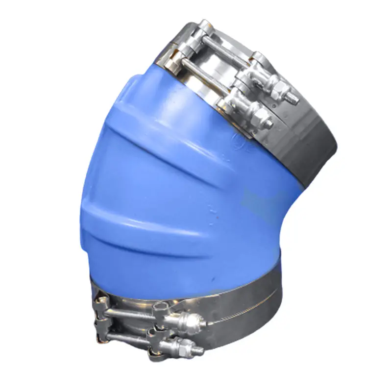 Trident Marine 8-Inch Id Blue Silicone 45° Wet Exhaust Elbow – Reinforced Marine Exhaust Bend [240V80000-S/S] 1