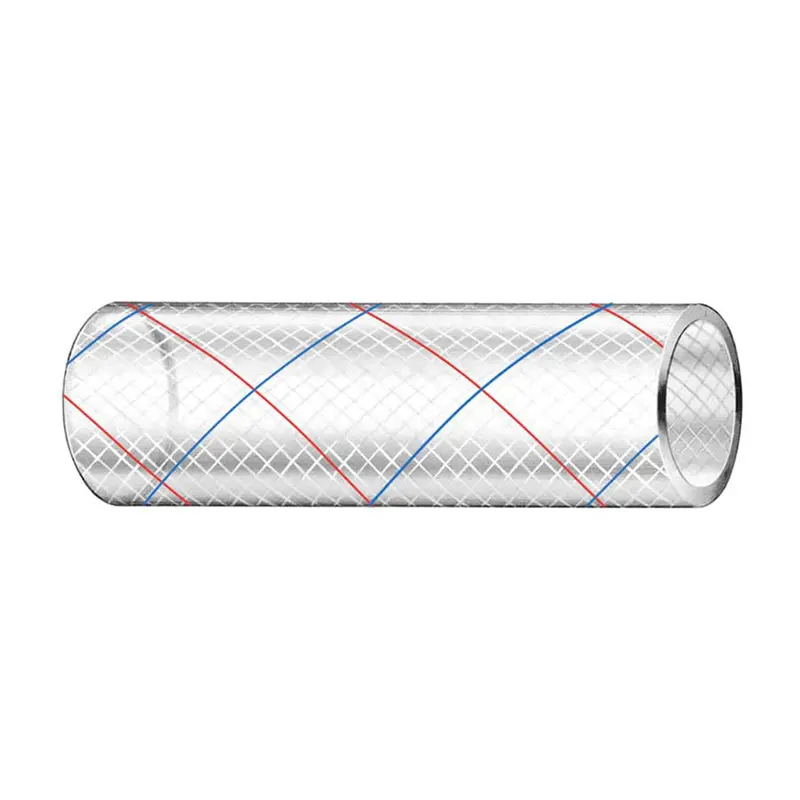 Trident Marine Reinforced Pvc Hose – 1/2-Inch X 50Ft, Clear With Red/Blue Tracer [162-0126] 1