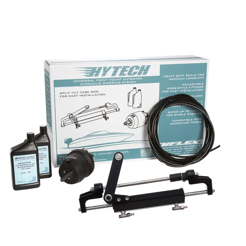 Uflex Hytech 1.1 Front-Mount Ob Hydraulic Kit – Up20 Fm Helm, 2 Qt Oil, Uc95-Obf Cylinder & 40' Tubing 1