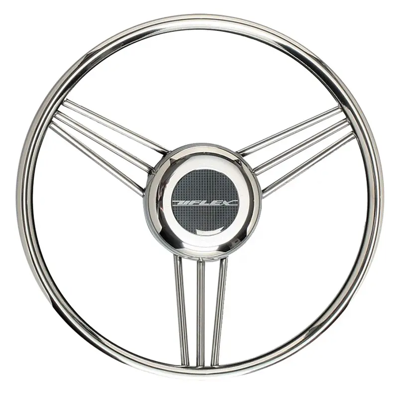Uflex V27 13.8-Inch Steering Wheel – Stainless Steel Spokes & Grip 1