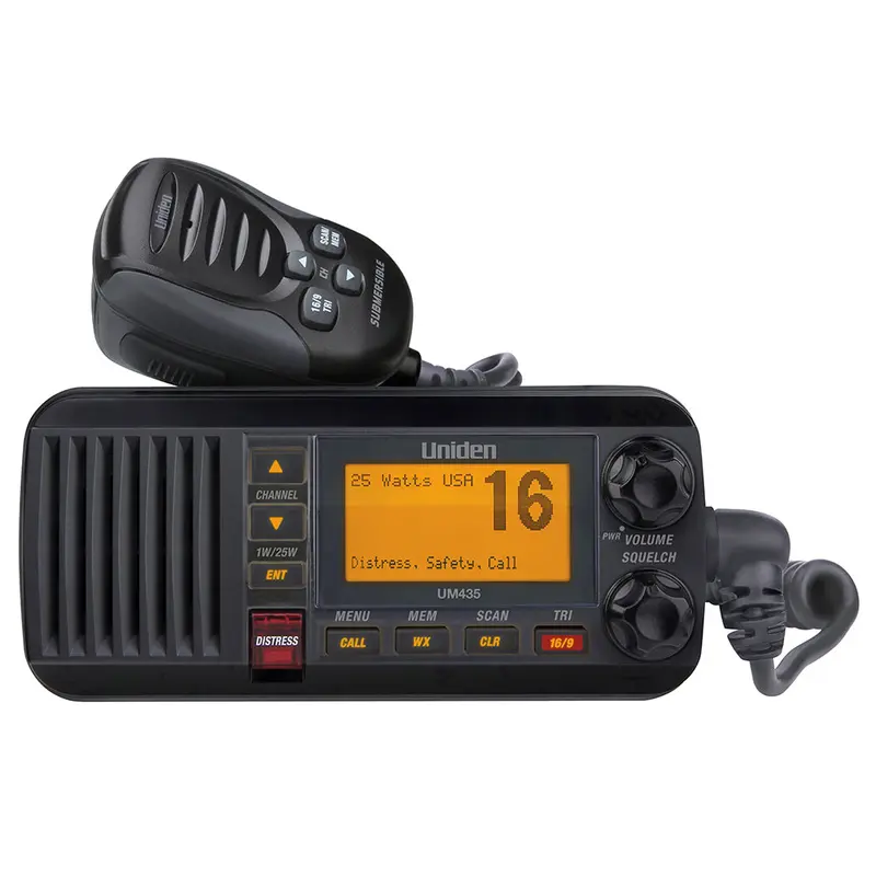 Uniden Um435 Fixed-Mount Black Vhf Marine Radio [Um435Bk] 1
