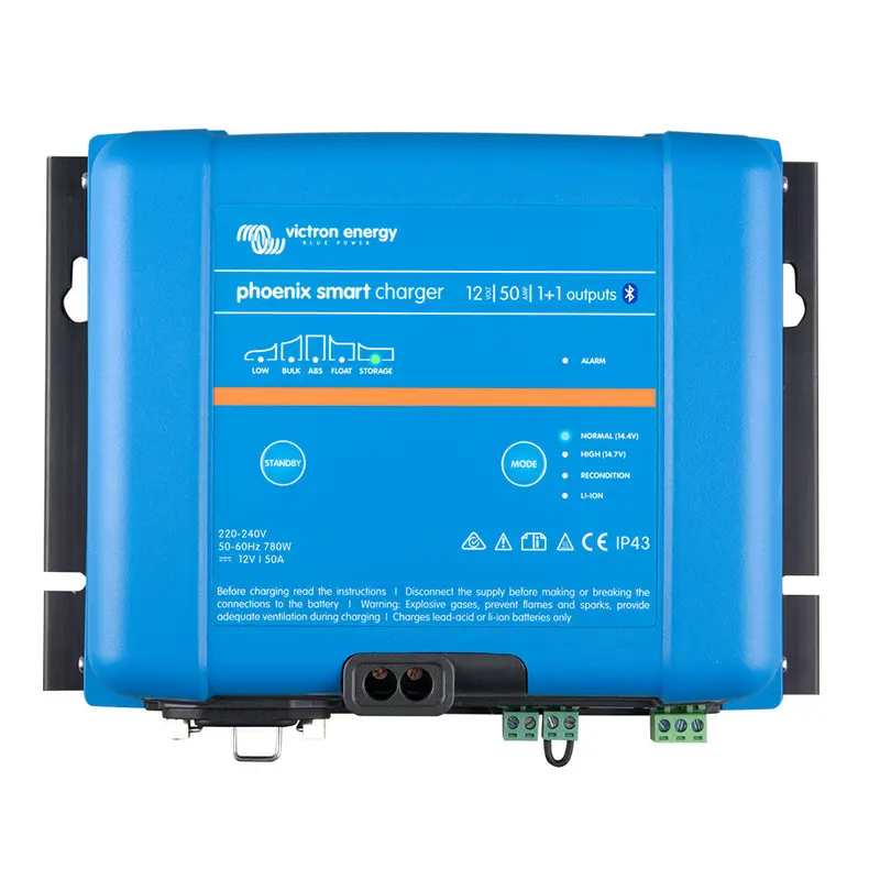 Victron Phoenix Smart Ip43 Charger – 12V, 50A, Dual-Output (1+1), 120–240V Ac Input [Psc125051095] 1