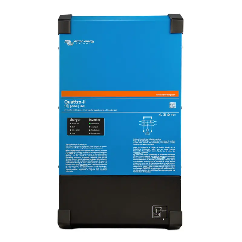 Victron Quattro-Ii Inverter/Charger — 24V Input, 3000Va, Dual 120V Ac Outputs [Qua242305130] 1