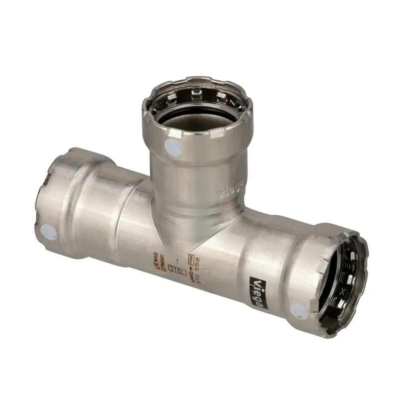 Viega Megapress Fkm Carbon Steel Tee Fitting – 1-1/4" X 1-1/4" X 1/4" (Model 84395) 1