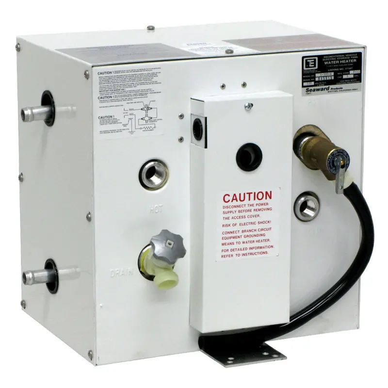 Whale Seaward 3-Gallon White Epoxy-Coated Hot Water Heater – Side Heat Exchanger, 120V/1500W 1