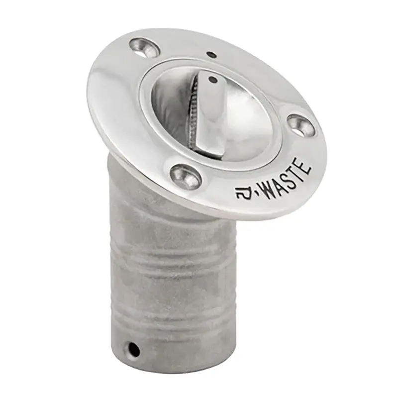 Whitecap 30 Epa-Compliant Pull-Up Deck Fill Fitting – 1-1/2 Inch Angled Waste Port 1