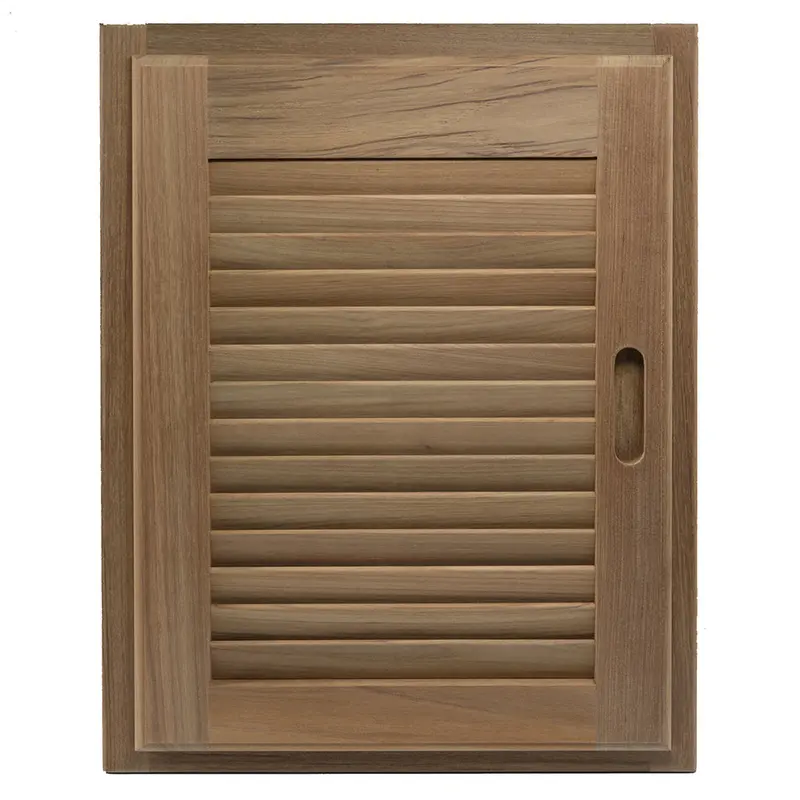 Whitecap Right-Hand Teak Louvered Cabinet Door & Frame – 15" X 20" [60724] 1