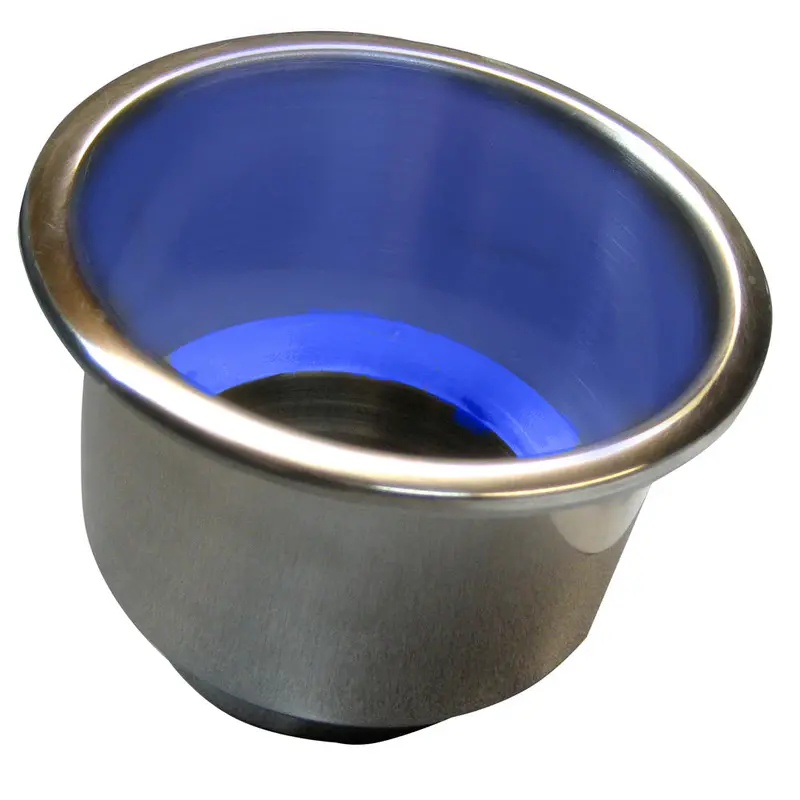 Whitecap Stainless Steel Flush-Mount Cup Holder With Blue Led Illumination 1