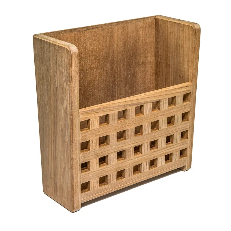 Whitecap Teak Magazine Rack With Grated Front – Vertical Storage For Charts & Documents (Model 62502) 1