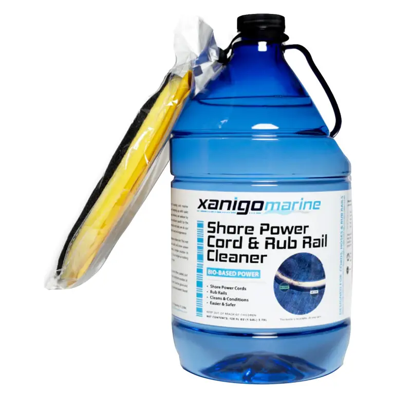 Xanigo Marine Shore Power Cord & Rub Rail Cleaner Kit – 1-Gallon Formula With Cleaning Glove 1